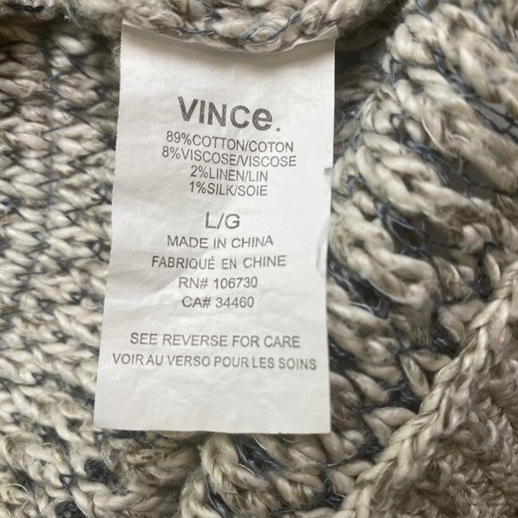Vince Long Line Sweater | L | Linen Silk Blend | Open Knit Slub | Beachy Summer - Picture 4 of 11